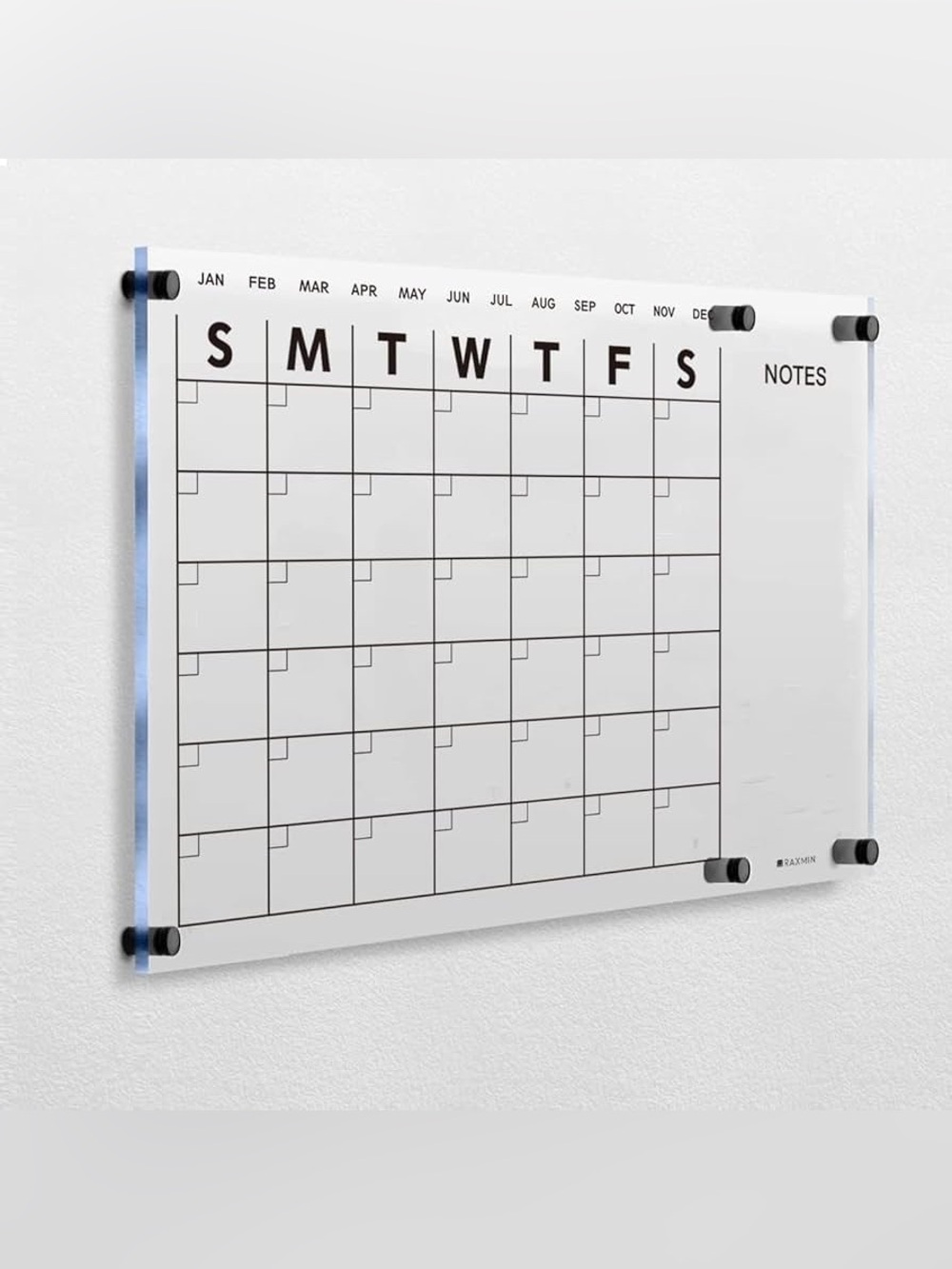 Large Clear Acrylic White Board Dry Erase Wall Calendar/ Planner - Home/Office
